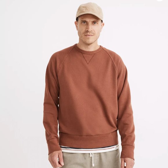 Madewell Garment-Dyed Crewneck Sweatshirt Burnt Umber - Picture 2 of 11